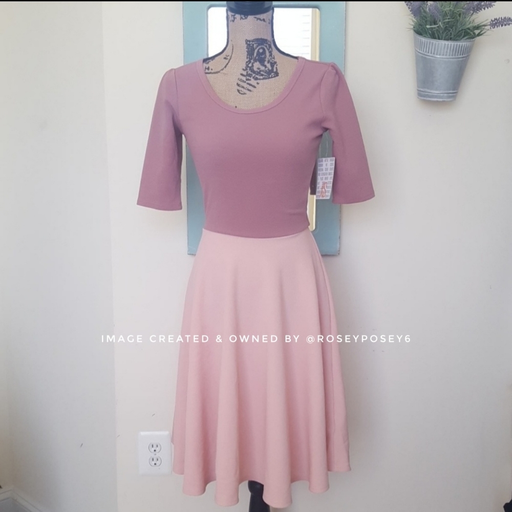 Lularoe New Pink Color Block Nicole Dress NWT - Picture 1 of 4